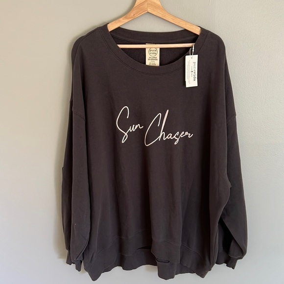 NWT PURE VIDA WOMENS SUN CHASER OVERSIZED CREW FLEECE 3XL - Picture 5 of 12
